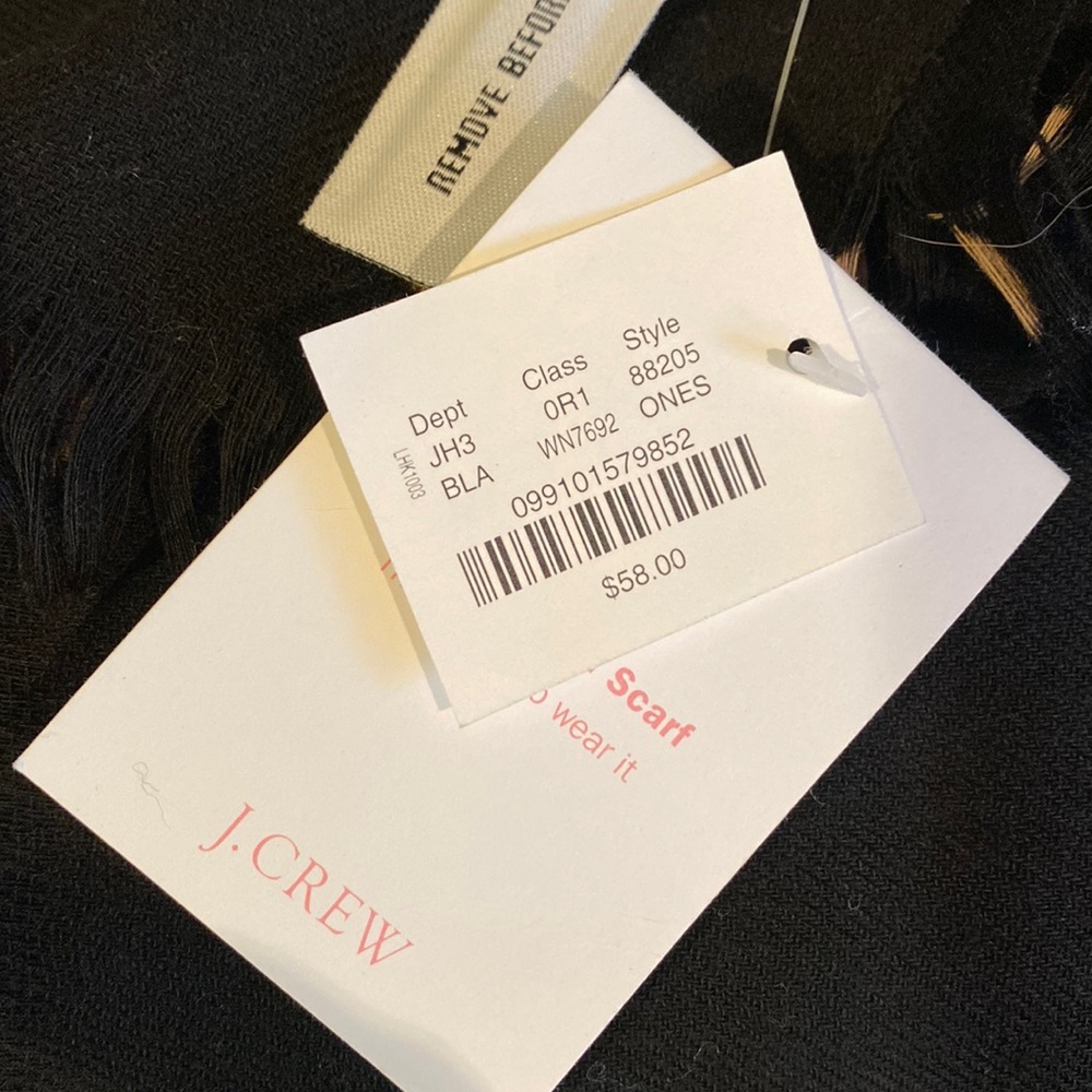 Polka dot J Crew brand new washed wool scarf